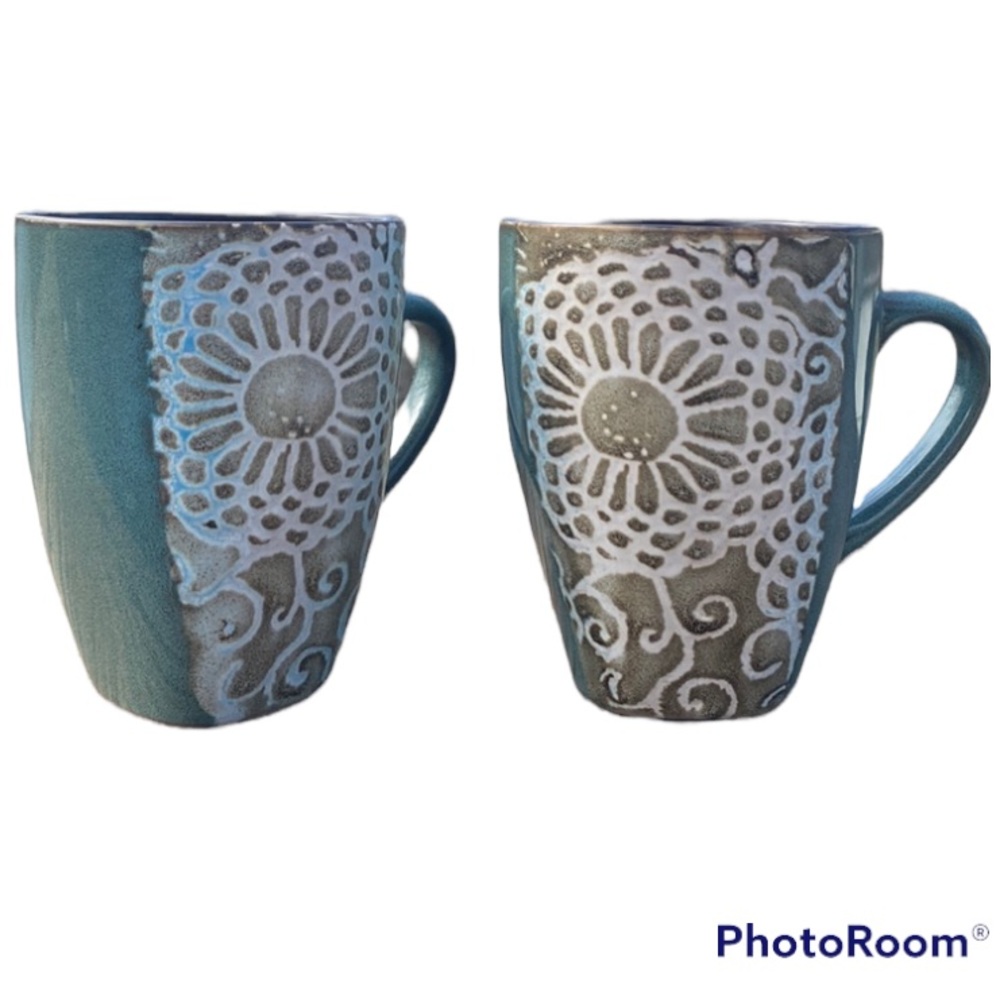 Style & Home Jade Blossom 2 cup Set